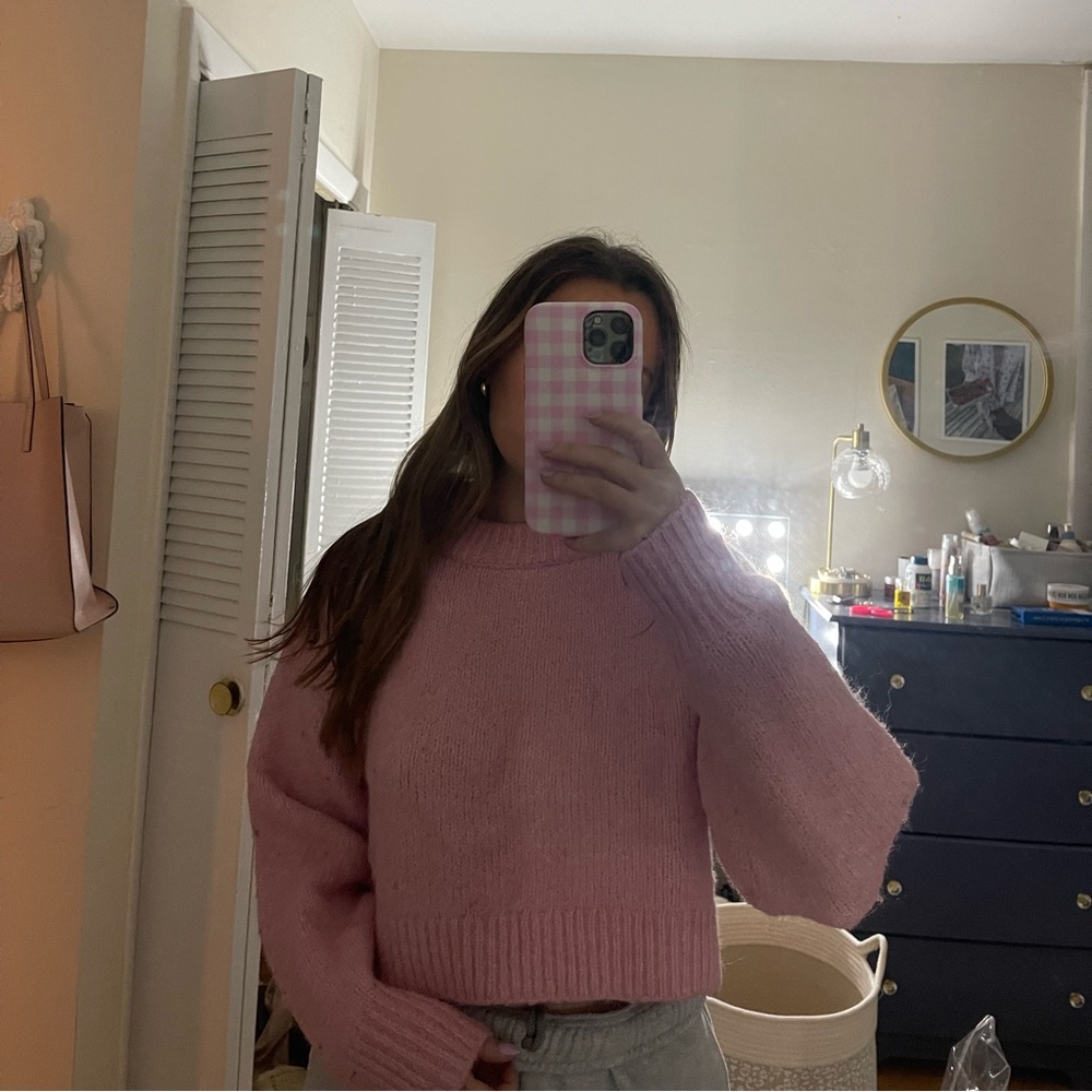 Pink Cropped Sweater